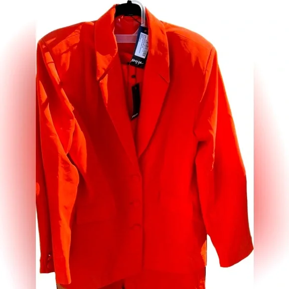 Nasty Gal wide leg trousers with oversized blazer NWT in orange - Picture 2 of 6
